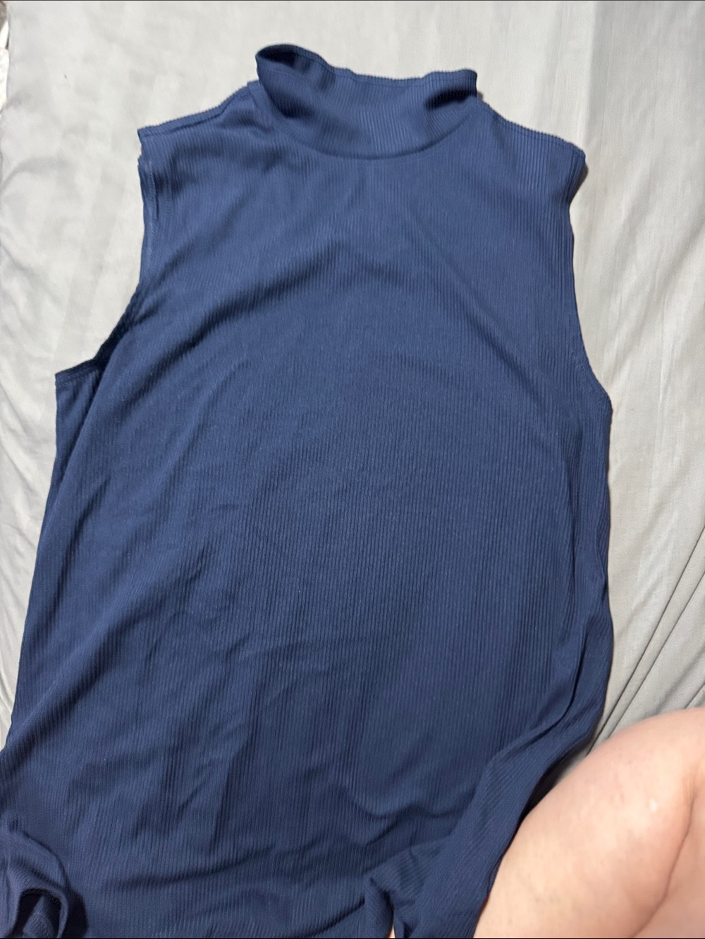 No Boundaries Navy Ribbed Sleeveless Mock Neck Camisole